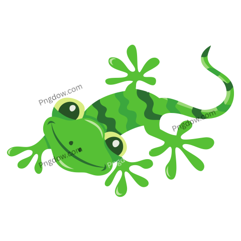 Cute Cartoon Gecko Lizard, transparent Background
