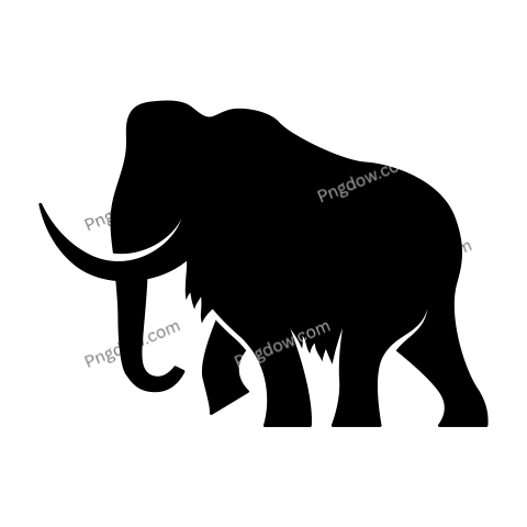Woolly Mammoth Silhouette, Png image for free