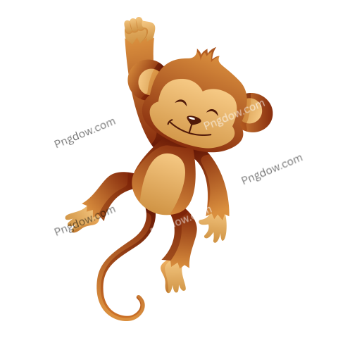 Monkey Cute cartoon character , transparent Background for free