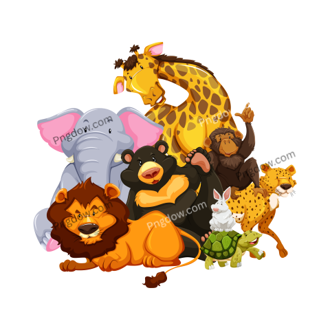 Cartoon Wild Animals, transparent Background image for free