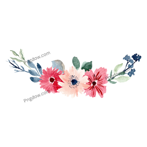 Watercolor Flower Arrangement, transparent background