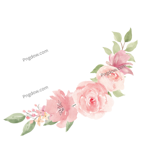 Watercolor Flowers with Leaves free