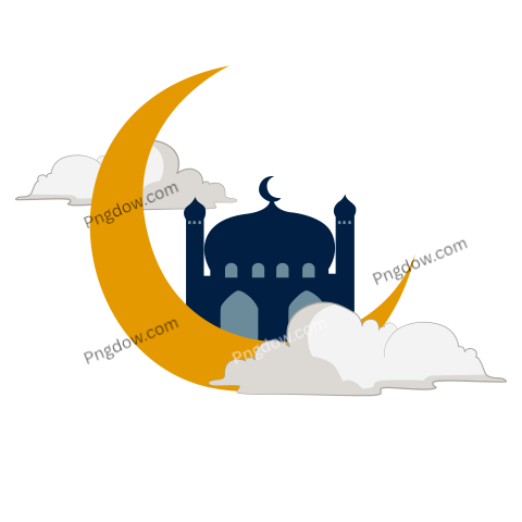 Ilustrasi Masjid Dengan Awan