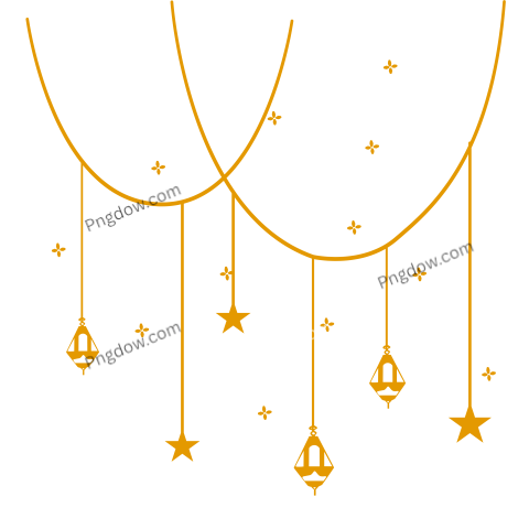 Hiasan Lentera Bintang Emas