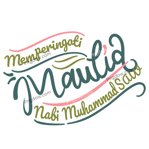 Greeting text of maulid nabi muhammad saw transparent background image