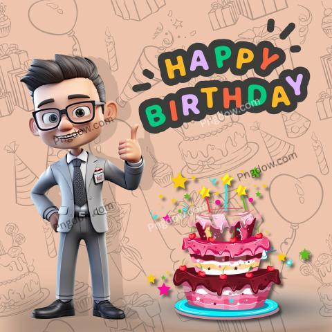 Premium 3D Vector | Happy birthday greeting card