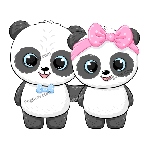 Cute panda boy and girl 2
