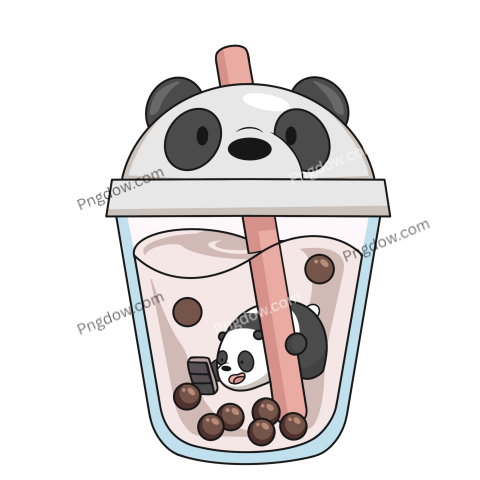 Panda Swimming in Milk Tea