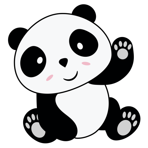 Cute panda transparent background for Free