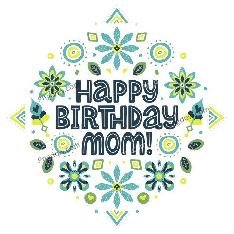Happy Birthday Mom Lettering Quote