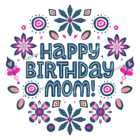 Happy Birthday Mom Lettering Phrase