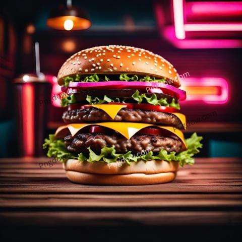 Download Free High Resolution Images of Delicious Hamburgers on Wooden Tables