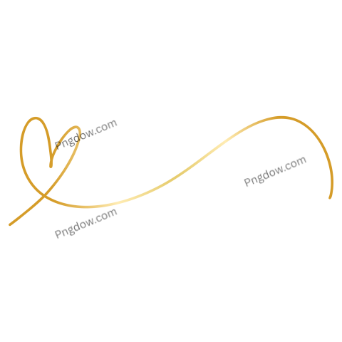 Gold Heart Scribble, transparent background