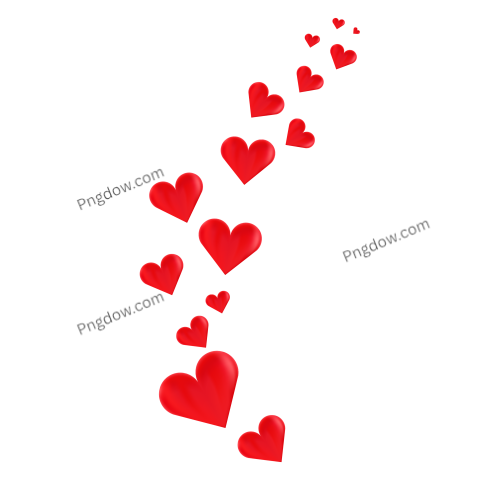 Flying red hearts