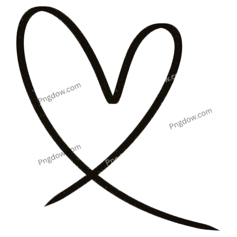 Black heart doodle Png