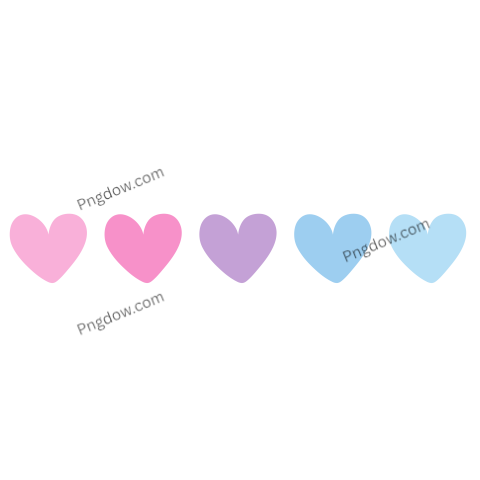 Hearts in pastel colors