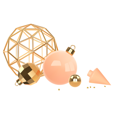 3d Christmas Decorations Gold