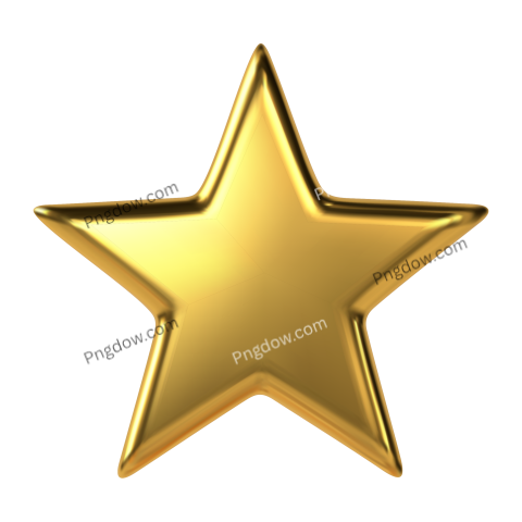 3D Gold Star transparent background