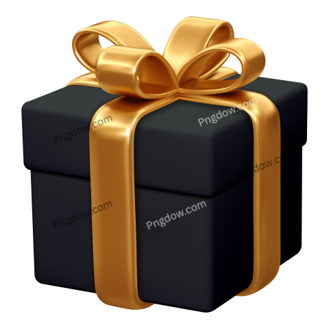 3d Gift Black Christmas Gold