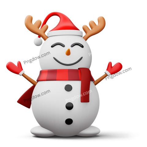 Cute snowman character, merry christmas, 3d rendering