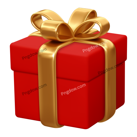 3d Gift Box, transparent background