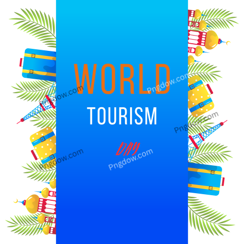 World tourism day text Png transparent background