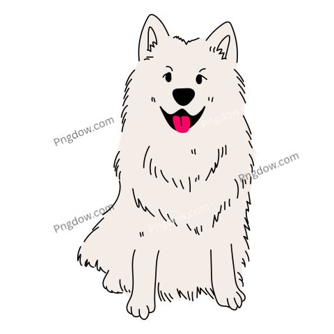 Samoyed dog breeds, transparent background