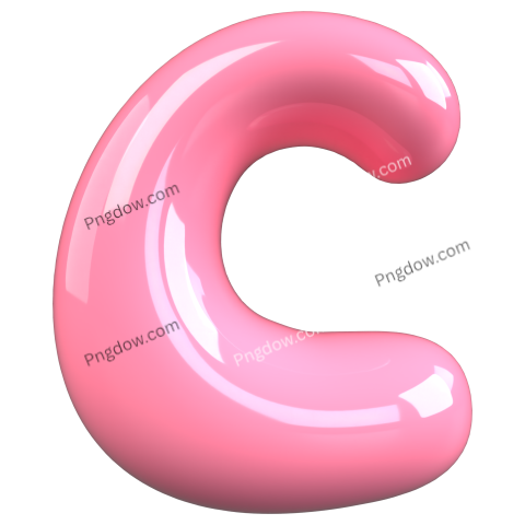Pink 3D Bubble Gum Uppercase Letter C