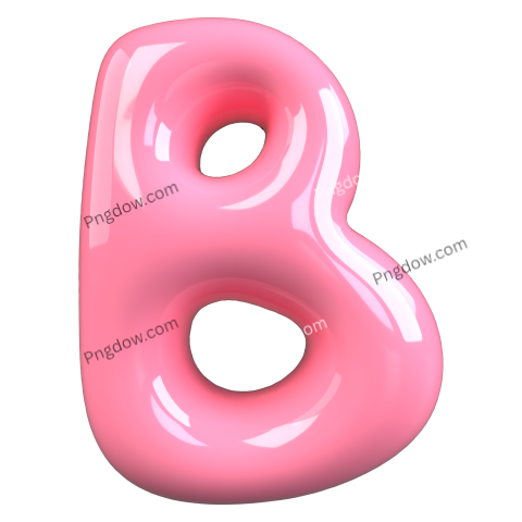 Pink 3D Bubble Gum Uppercase Letter B