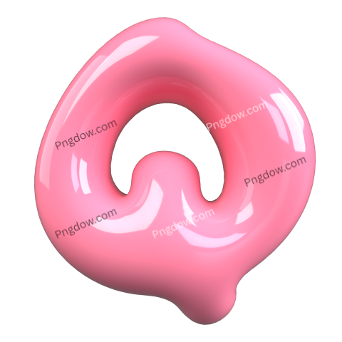 Pink 3D Bubble Gum Uppercase Letter Q