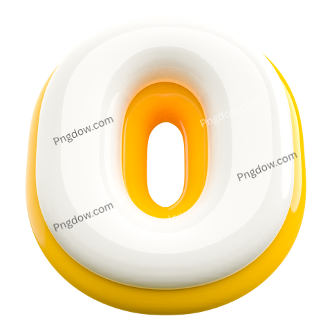 3D Letter O , 3D White Letter Element