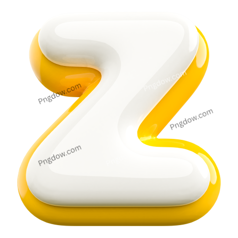 3D Letter Z 3D White Letter Element