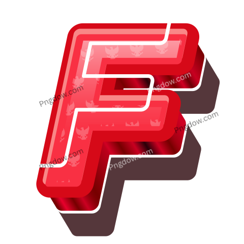 3D Red Bold Indonesia Letter F