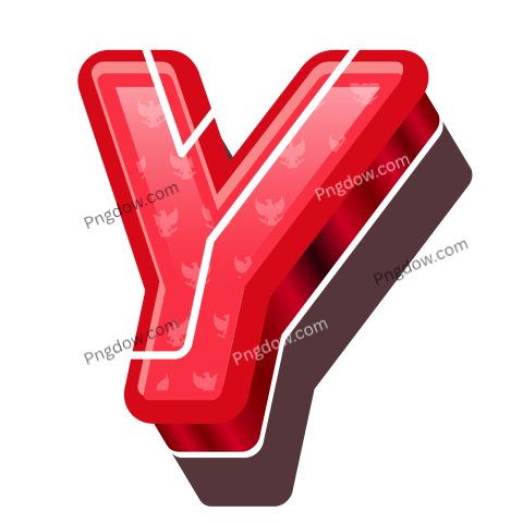 3D Red Bold Indonesia Letter Y