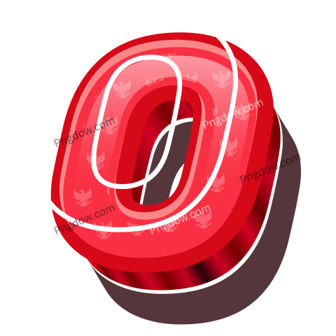 3D Red Bold Indonesia Letter O