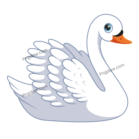 Bird White Swan Cartoon Illustration