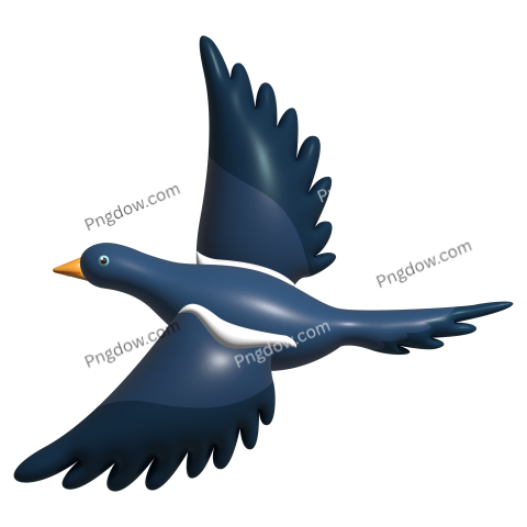3D Cute Swallow Bird, transparent background