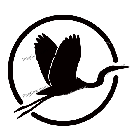 Silhouette of Flying Egret Stork Heron