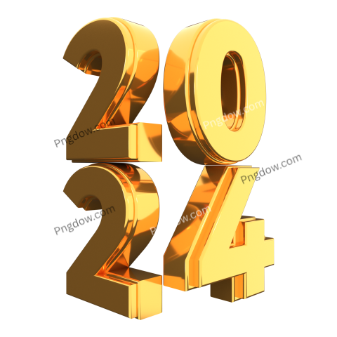 New Year 2024 transparent background