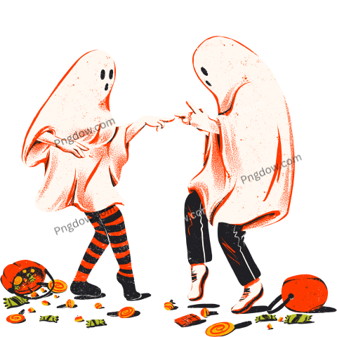 Halloween Ghost Dancing Together