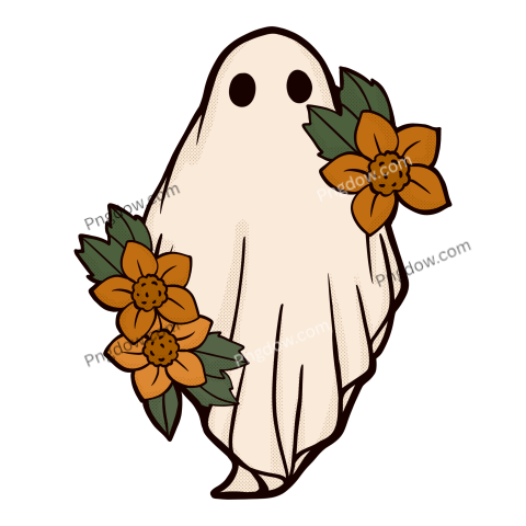 Retro ghost halloween cute illustration vintage