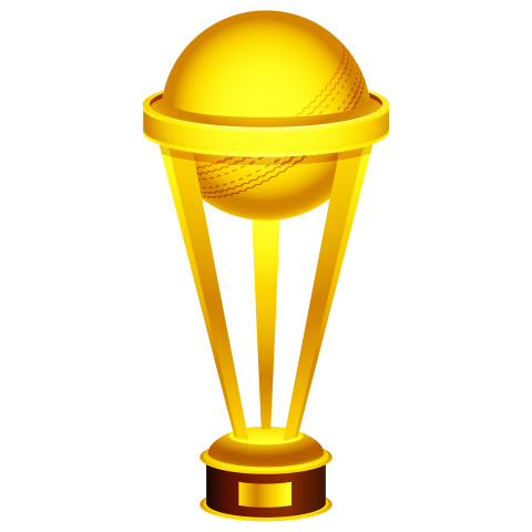Realistic Golden Trophy Cup for Cricket Sport