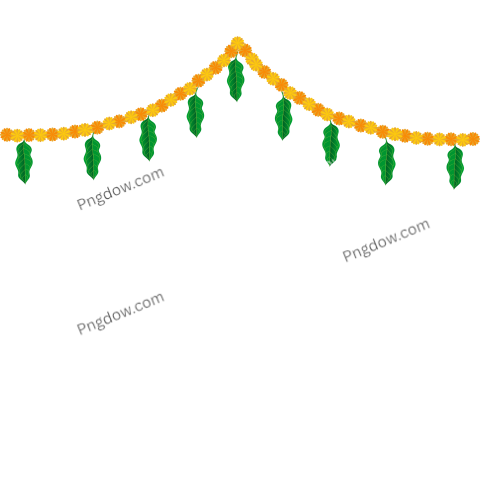 Mango leaf marigold flower Garland Decoration for Indian Hindu Auspicious Occasion
