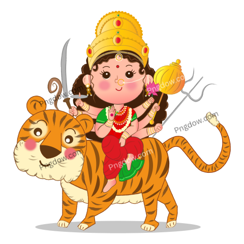 Cute durga maa indian goddess sherawali mata happy navratri