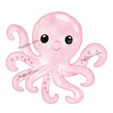 Squid sea animal cute doodle Png free