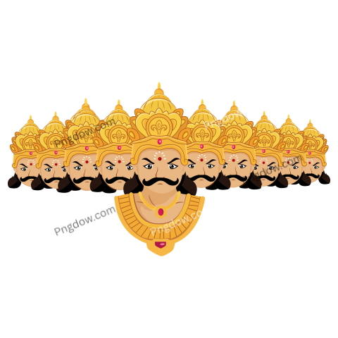 Happy Dussehra indian festival ravan face vector illustration