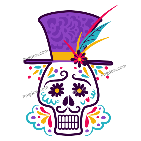 Day of the Dead Dia de Muertos Ofrenda Baron Samedi Skull in a top hat Loa, voodoo Saturday Halloween Vector illustration in flat style For posters, postcards, banners, design elements