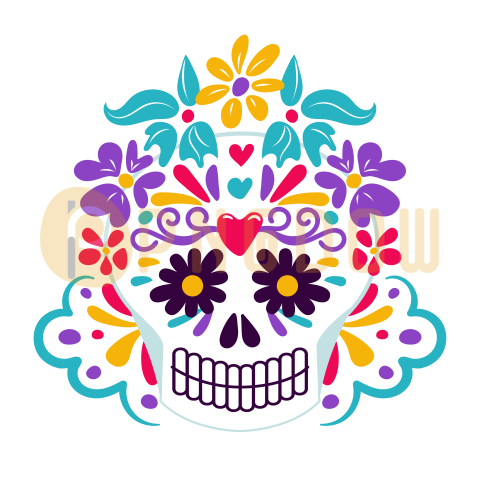 Day of the Dead  Dia de Muertos  Catrina, the garbancera skull, festive skeleton Vector illustration in vintage style