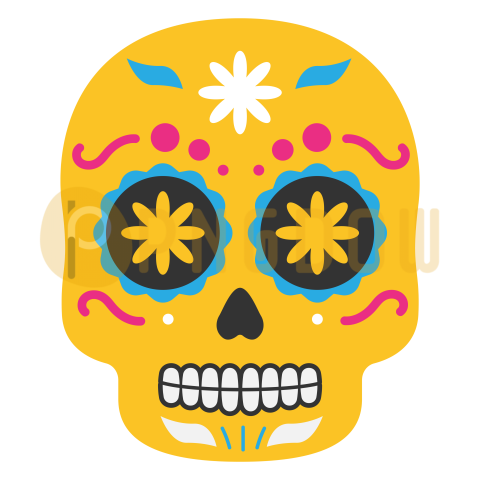 Mexico Skull Dia de Muertos transparent background