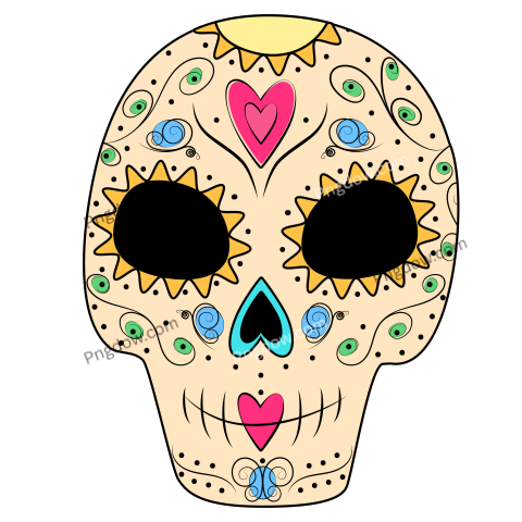 Day of the Dead  Dia de los muertos  Mexico  Sugar Skull on a transparent background Sticker  Icon